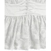 image:imageMakeMeChic Womens Plus Size Sexy Peplum Lace Tops Floral Sheer Mesh Going Out Tops Low Cut Short Sleeve TShirtWhite