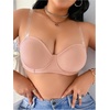 image:imageMakeMeChic Womens Plus Size Underwire Backless Bra with Clear Invisible StrapPink