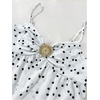 image:imageMakeMeChic Womens Polka Dots Bubble Dress Deep V Neck Ruched Ruffle Summer Mini DressesBeige
