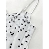 image:imageMakeMeChic Womens Polka Dots Bubble Dress Deep V Neck Ruched Ruffle Summer Mini DressesBeige