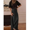 image:imageMakeMeChic Womens Polka Dots Maxi Skirt High Waisted A Line Flowy Long SkirtsBlack