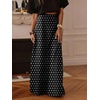 image:imageMakeMeChic Womens Polka Dots Maxi Skirt High Waisted A Line Flowy Long SkirtsBlack