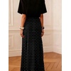 image:imageMakeMeChic Womens Polka Dots Maxi Skirt High Waisted A Line Flowy Long SkirtsBlack