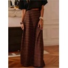 image:imageMakeMeChic Womens Polka Dots Maxi Skirt High Waisted A Line Flowy Long SkirtsBrown