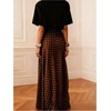 image:imageMakeMeChic Womens Polka Dots Maxi Skirt High Waisted A Line Flowy Long SkirtsBrown