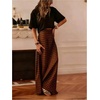 image:imageMakeMeChic Womens Polka Dots Maxi Skirt High Waisted A Line Flowy Long SkirtsBrown