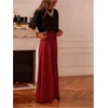 image:imageMakeMeChic Womens Polka Dots Maxi Skirt High Waisted A Line Flowy Long SkirtsRed