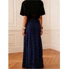image:imageMakeMeChic Womens Polka Dots Maxi Skirt High Waisted A Line Flowy Long SkirtsRoyal Blue