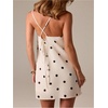 image:imageMakeMeChic Womens Polka Dots Mini Dress Sleeveless Criss Cross Tie Open Back Short Tank DressesBlack and White