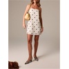 image:imageMakeMeChic Womens Polka Dots Mini Dress Sleeveless Criss Cross Tie Open Back Short Tank DressesBlack and White