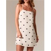 image:imageMakeMeChic Womens Polka Dots Mini Dress Sleeveless Criss Cross Tie Open Back Short Tank DressesBlack and White
