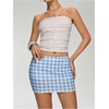 image:imageMakeMeChic Womens Polka Dots Mini Skirt Low Waisted Bodycon Summer Y2K Cute Micro SkirtsBlue and White
