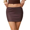 image:imageMakeMeChic Womens Polka Dots Mini Skirt Low Waisted Bodycon Summer Y2K Cute Micro SkirtsBrown