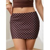 image:imageMakeMeChic Womens Polka Dots Mini Skirt Low Waisted Bodycon Summer Y2K Cute Micro SkirtsBrown