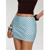 image:imageMakeMeChic Womens Polka Dots Mini Skirt Low Waisted Bodycon Summer Y2K Cute Micro SkirtsLight Blue
