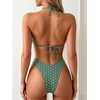 image:imageMakeMeChic Womens Polka Dots Triangle Thong Bikini Sets Floral Cute Bathing Suit SwimsuitsGreen Dots