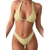 image:imageMakeMeChic Womens Polka Dots Triangle Thong Bikini Sets Floral Cute Bathing Suit SwimsuitsYellow Dots