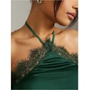 image:imageMakeMeChic Womens Satin Halter Tops Silk Lace Trim Tie Backless Going Out Tank TopGreen
