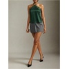 image:imageMakeMeChic Womens Satin Halter Tops Silk Lace Trim Tie Backless Going Out Tank TopGreen