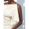image:imageMakeMeChic Womens Satin Off The Shoulder Dressy Top Sleeveless Tie Back Elegant Tank TopsWhite
