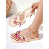 image:imageMakeMeChic Womens Seashell Starfish Summer Beach Shoes Open Toe Boho Flip Flops Flat SandalsBeige and Pink