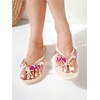 image:imageMakeMeChic Womens Seashell Starfish Summer Beach Shoes Open Toe Boho Flip Flops Flat SandalsBeige and Pink