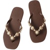 image:imageMakeMeChic Womens Seashell Starfish Summer Beach Shoes Open Toe Boho Flip Flops Flat SandalsCoffee Brown