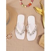 image:imageMakeMeChic Womens Seashell Starfish Summer Beach Shoes Open Toe Boho Flip Flops Flat SandalsWhite Solid
