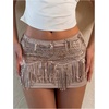 image:imageMakeMeChic Womens Sequin Bodycon Skirt Glitter Low Rise Party Mini Skirts with Shorts UnderneathChampagne