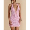 image:imageMakeMeChic Womens Sequin Mini Skirt Y2K Sparkly Micro Pencil SkirtPink