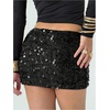 image:imageMakeMeChic Womens Sequin Sparkle Mini Skirt Glitter Low Waist Party Y2k Bodycon SkirtsBlack