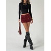 image:imageMakeMeChic Womens Sequin Sparkle Mini Skirt Glitter Low Waist Party Y2k Bodycon SkirtsBurgundy