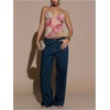 image:imageMakeMeChic Womens Sequin Sparkly Halter Crop Tops Floral Backless Summer Party Tank Y2KMulticolor