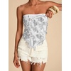 image:imageMakeMeChic Womens Sparkly Sequin Tops Backless Fringe Party Beach Strapless Tube TopsWhite