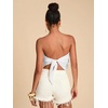 image:imageMakeMeChic Womens Sparkly Sequin Tops Backless Fringe Party Beach Strapless Tube TopsWhite