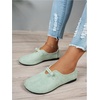 image:imageMakeMeChic Womens Suede Flats Shoes Closed Toe Ballet Flats Dressy Casual Potato ShoesLight Green