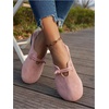 image:imageMakeMeChic Womens Suede Flats Shoes Closed Toe Ballet Flats Dressy Casual Potato ShoesPink