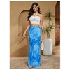 image:imageMakeMeChic Womens Summer Beach Maxi Skirt Y2k Floral Boho Flowy Long SkirtBlue
