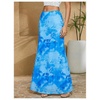 image:imageMakeMeChic Womens Summer Beach Maxi Skirt Y2k Floral Boho Flowy Long SkirtBlue