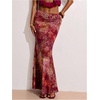 image:imageMakeMeChic Womens Summer Beach Maxi Skirt Y2k Floral Boho Flowy Long SkirtRed Animal Print