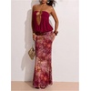 image:imageMakeMeChic Womens Summer Beach Maxi Skirt Y2k Floral Boho Flowy Long SkirtRed Animal Print