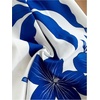 image:imageMakeMeChic Womens Summer Boho Rompers Floral Tropical Twist Cut Out Wide Leg Shorts JumpsuitBlue White