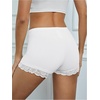 image:imageMakeMeChic Womens Summer Lace Trim Shorts Biker Seamless Panties Slip Under Short BoyshortsA White