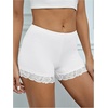 image:imageMakeMeChic Womens Summer Lace Trim Shorts Biker Seamless Panties Slip Under Short BoyshortsA White