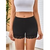 image:imageMakeMeChic Womens Summer Lace Trim Shorts Biker Seamless Panties Slip Under Short BoyshortsTwo Black