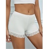 image:imageMakeMeChic Womens Summer Lace Trim Shorts Biker Seamless Panties Slip Under Short BoyshortsWhite