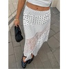 image:imageMakeMeChic Womens Summer Midi Skirts Boho Floral Lace Polka Dots Asymmetrical Ruffle SkirtMulticolor