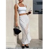 image:imageMakeMeChic Womens Summer Midi Skirts Boho Floral Lace Polka Dots Asymmetrical Ruffle SkirtMulticolor
