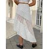 image:imageMakeMeChic Womens Summer Midi Skirts Boho Floral Lace Polka Dots Asymmetrical Ruffle SkirtMulticolor