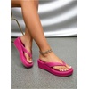 image:imageMakeMeChic Womens Summer PU Leather Toe Post Platform Sandals Flip Flops ShoesHot Pink